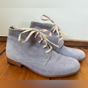 Esquivel Handmade Suede Chukka Ankle Boots Grey/Purple, Size 7.5 Desert Luxury